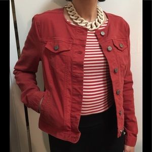 LOFT Cropped Denim Jacket - like new